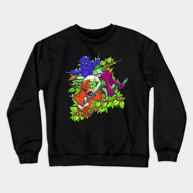 Colorful rock music - Bird Rock Band Crewneck Sweatshirt by Modern Medieval Design